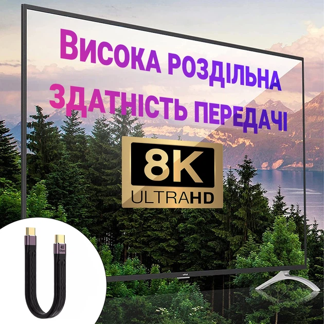 Кабель Type-C male to male 40 Gbps для синхронізації даних та зарядки Addap UC2UC-01, 100Вт, USB 4.0 - Фото 6 Кабель Type-C male to male 40 Gbps для синхронізації даних та зарядки Addap UC2UC-01, 100Вт, USB 4.0 - изображение 6