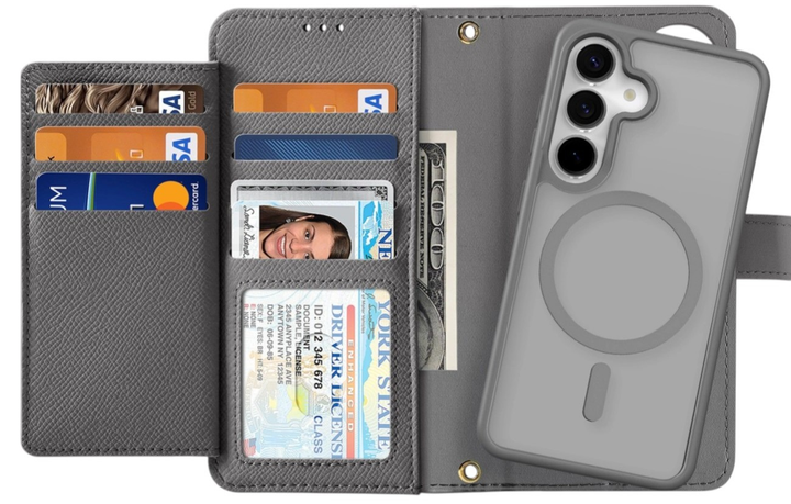 Чохол-книжка DUX Ducis Lawa для Samsung Galaxy S25 зі знімним магнітним гаманцем Grey (6971824162226) - зображення 1
