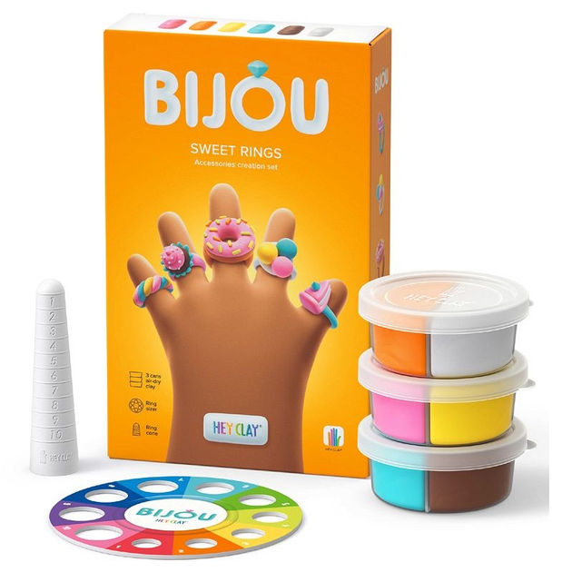 Masa plastyczna Hey Clay Bijou – Słodkie pierścionki HCL31002CEE (5904754607131) - obraz 2