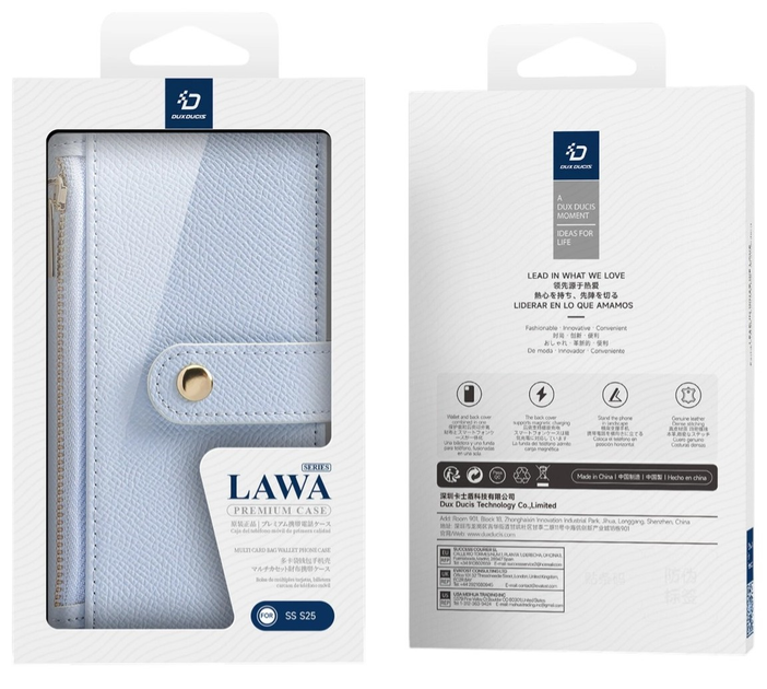 Etui z klapką DUX Ducis Lawa na Samsung Galaxy S25 z odlaczanym portfelem magnetycznym Blue (6971824162233) - obraz 2