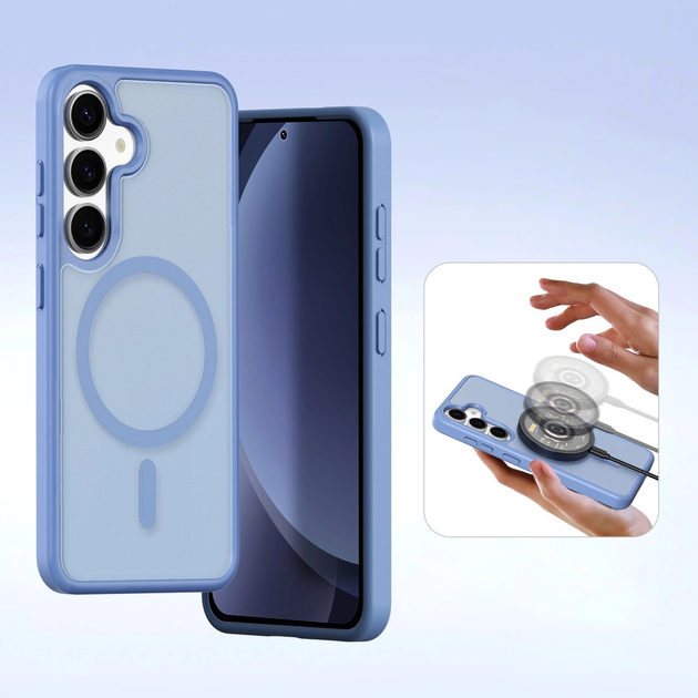Etui z klapką DUX Ducis Lawa na Samsung Galaxy S25 z odlaczanym portfelem magnetycznym Blue (6971824162233) - obraz 4