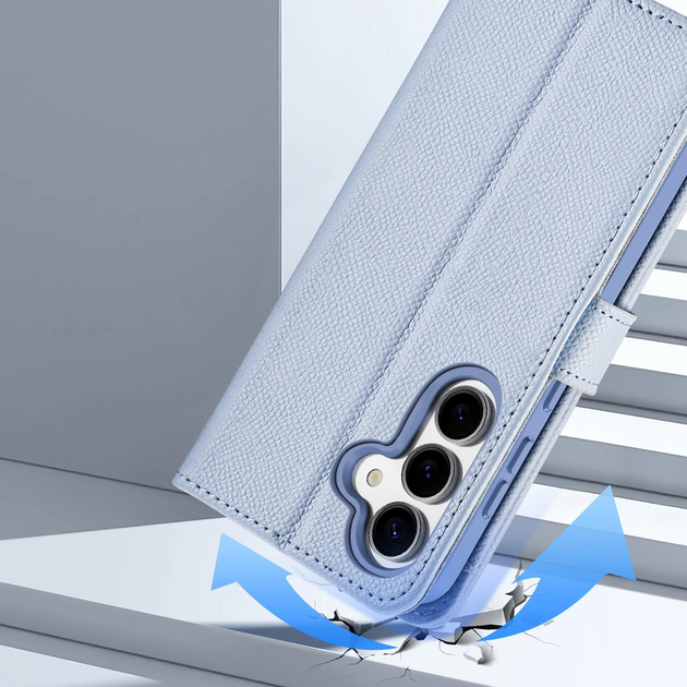 Etui z klapką DUX Ducis Lawa na Samsung Galaxy S25 z odlaczanym portfelem magnetycznym Blue (6971824162233) - obraz 5