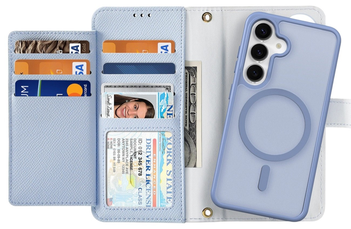 Etui z klapką DUX Ducis Lawa na Samsung Galaxy S25+ z odlaczanym portfelem magnetycznym Blue (6971824162264) - obraz 1