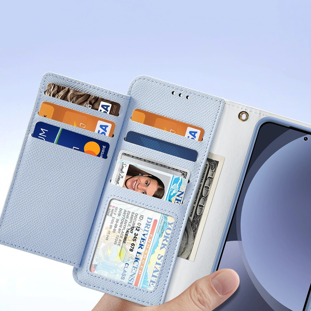 Etui z klapką DUX Ducis Lawa na Samsung Galaxy S25+ z odlaczanym portfelem magnetycznym Blue (6971824162264) - obraz 8