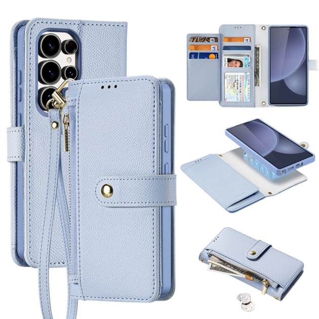 Чохол-книжка DUX Ducis Lawa для Samsung Galaxy S25 Ultra зі знімним магнітним гаманцем Blue (6971824162295) - зображення 3