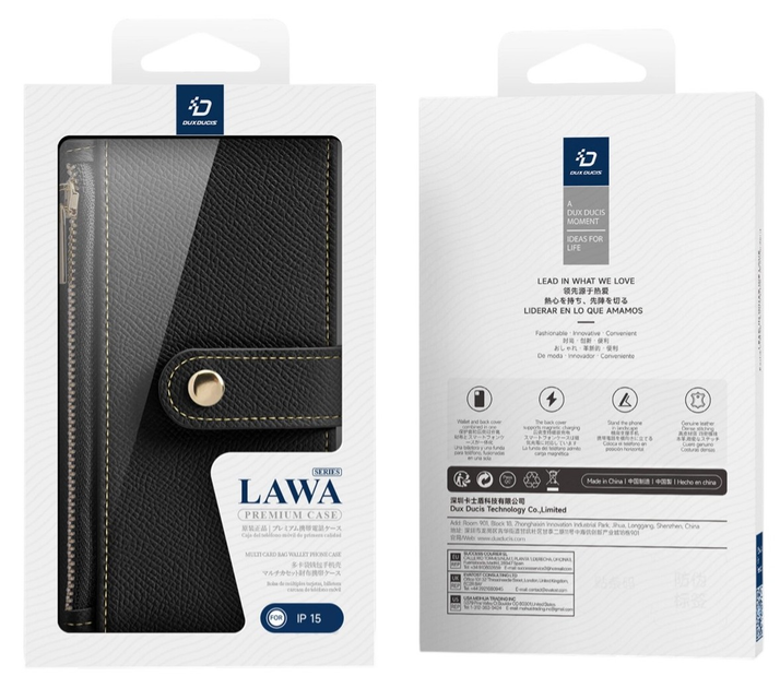 Etui z klapką DUX Ducis Lawa na Apple iPhone 15 Black (6971824163094) - obraz 2