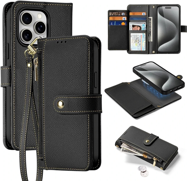 Etui z klapką DUX Ducis Lawa na Apple iPhone 15 Pro Black (6971824163155) - obraz 2