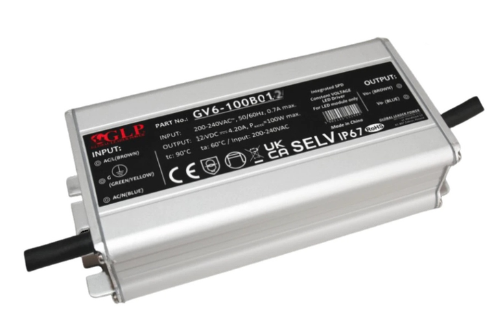 Zasilacz GLP metal case rectangular PSU 100W: 12V/8.3A CV GV6-100B012 (5902135153703) - obraz 1