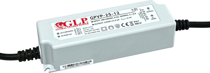 Zasilacz GLP double insulation wires PSU: 12V/2A, CV, PFC, IP67 GPVP-25-12 (5902135125236) - obraz 1