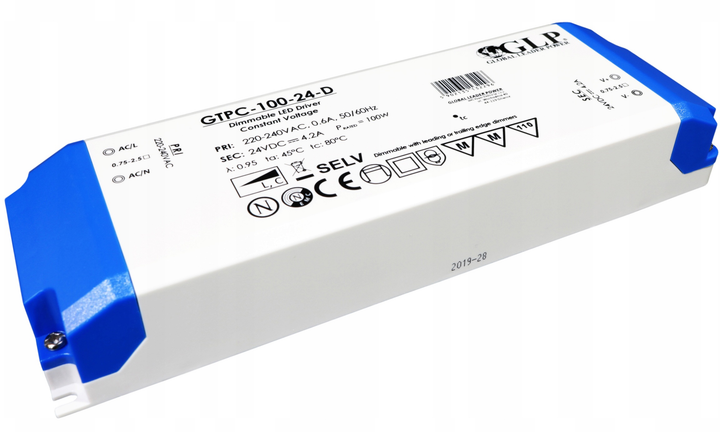 Zasilacz GLP PSU Triac dimmable LED driver 24V / 1.4-4.2A GTPC-100-24-D (5902135132296) - obraz 1