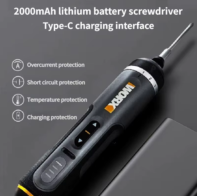 Аккумуляторная отвертка Worx WX242 4В 2Ач с насадками - изображение 5