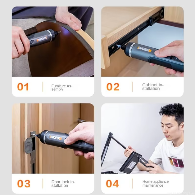 Аккумуляторная отвертка Worx WX242 4В 2Ач с насадками - изображение 6