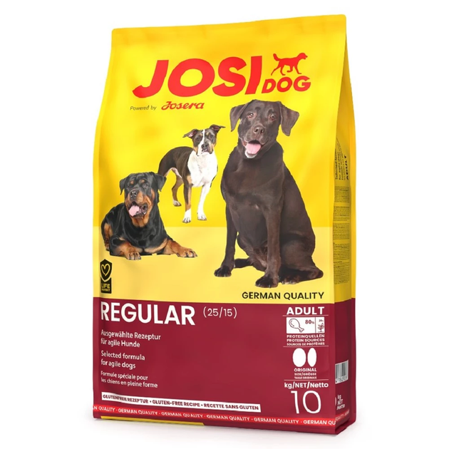Сухий корм для собак JosiDog Regular для динамічних активних без глютену 10 кг - Фото 1 Сухий корм для собак JosiDog Regular для динамічних активних без глютену 10 кг - зображення 1