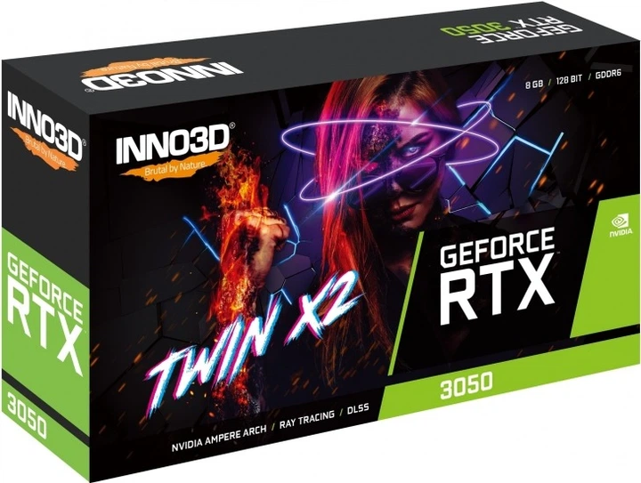 Відеокарта INNO3D GF RTX 3050 8GB GDDR6 Twin X2 N30502-08D6-1711VA41 (4895223103654) - зображення 3