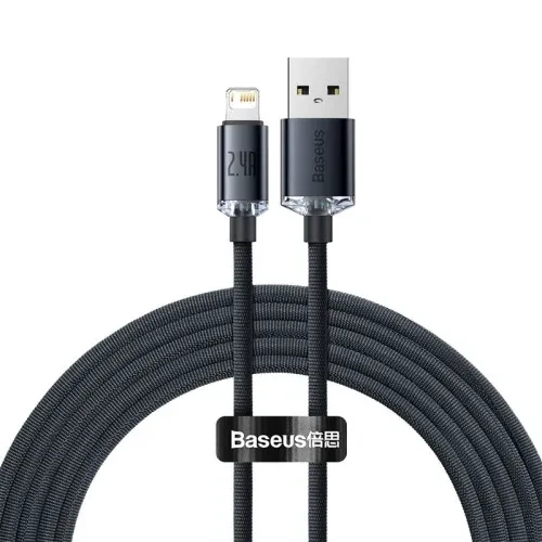 USB кабель Baseus Crystal Shine Series Fast Charging Data Cable USB to iP 2.4A 2m Black CAJY000101 - Фото 1 USB кабель Baseus Crystal Shine Series Fast Charging Data Cable USB to iP 2.4A 2m Black CAJY000101 - изображение 1