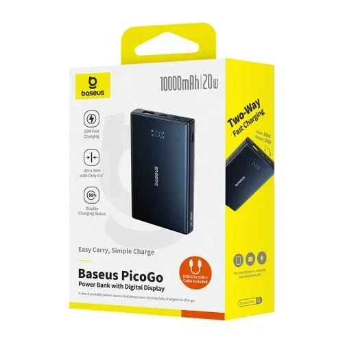 УМБ Baseus PicoGo Digital Display 10 000 mAh 20W Black P10076801123-00 - Фото 2 УМБ Baseus PicoGo Digital Display 10 000 mAh 20W Black P10076801123-00 - зображення 2