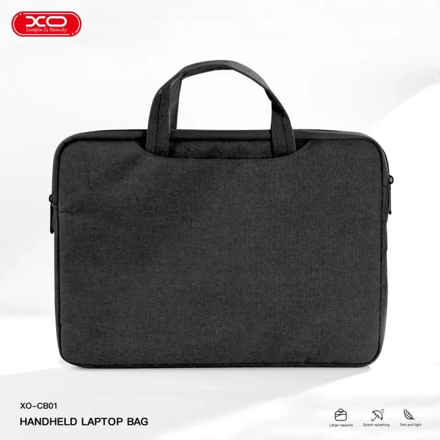 Сумка для ноутбука XO CB01 13 дюймов Черная - Фото 1 Сумка для ноутбука XO CB01 13 дюймов Черная - изображение 1