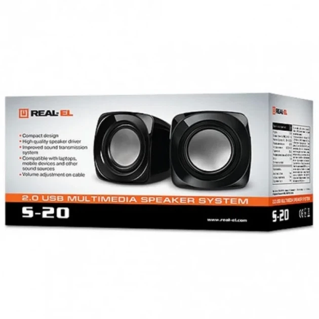 Колонки 2.0 REAL-EL S-20 Black USB - зображення 2