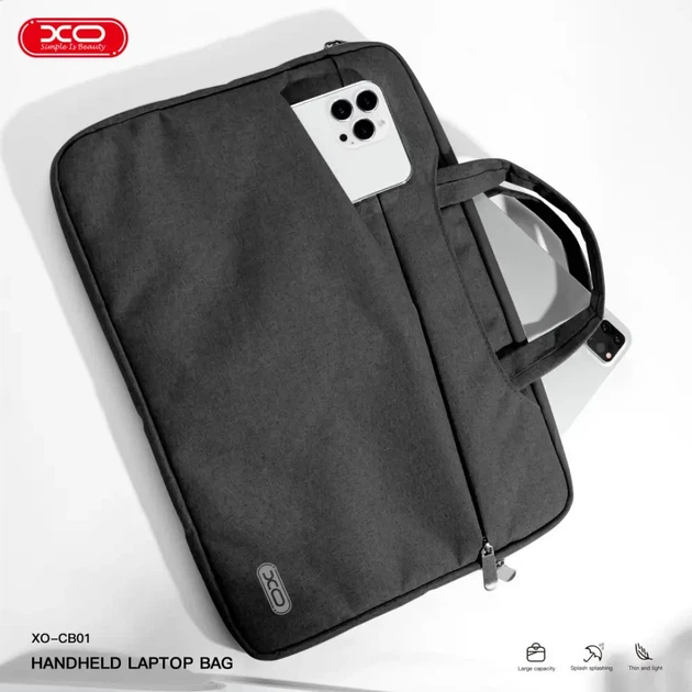 Сумка для ноутбука XO CB01 13 дюймов Черная - Фото 3 Сумка для ноутбука XO CB01 13 дюймов Черная - изображение 3