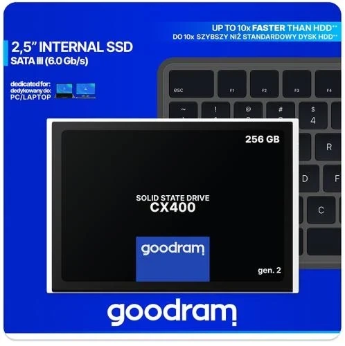 Твердотельный накопитель SSD 256Gb, Goodram CX400 (Gen.2), SATA3, 2.5" (SSDPR-CX400-256-G2) - изображение 2