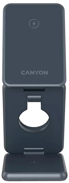 Бездротовий зарядний пристрій Canyon OnCharge 309 15 Вт 3-in-1 Metal (CNS-WCS309M) - зображення 5