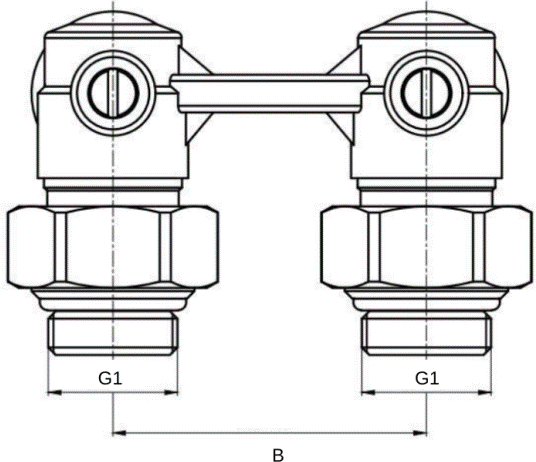 Узел нижнего подключения ASG 1/2"x3/4" угловой (6556776) - изображение 2