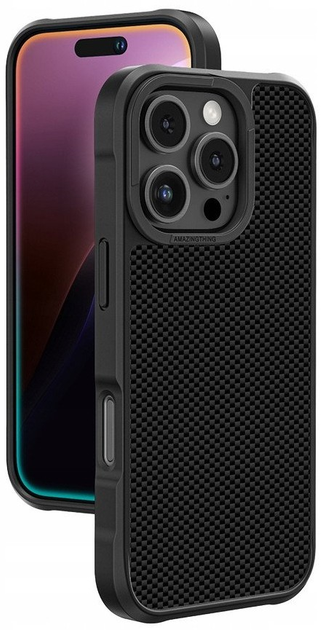 Etui AMAZINGthing Titan Max Case z wloknami aramidowymi 600D do Apple iPhone 16 Pro Max Black (4896238000815) - obraz 1