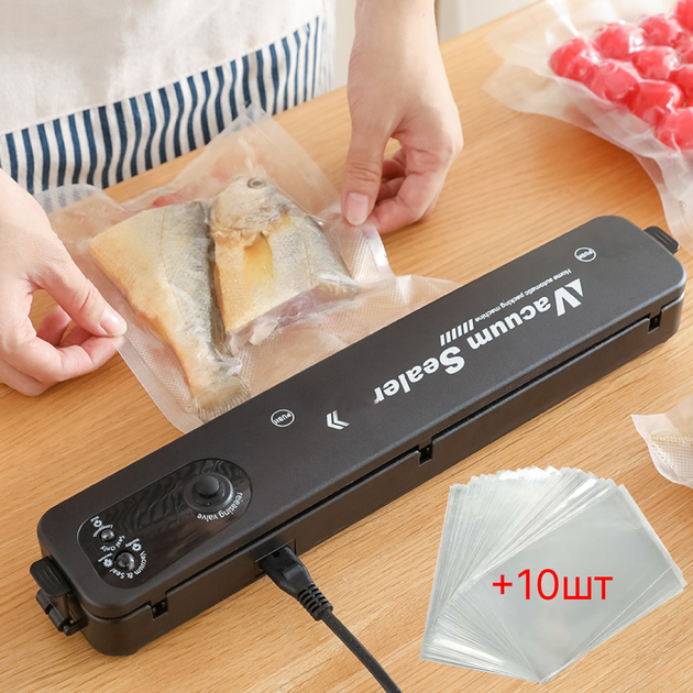 Кухонный вакуумный упаковщик пищевых продуктов Vacuum Sealer Черный (см11102) - изображение 9