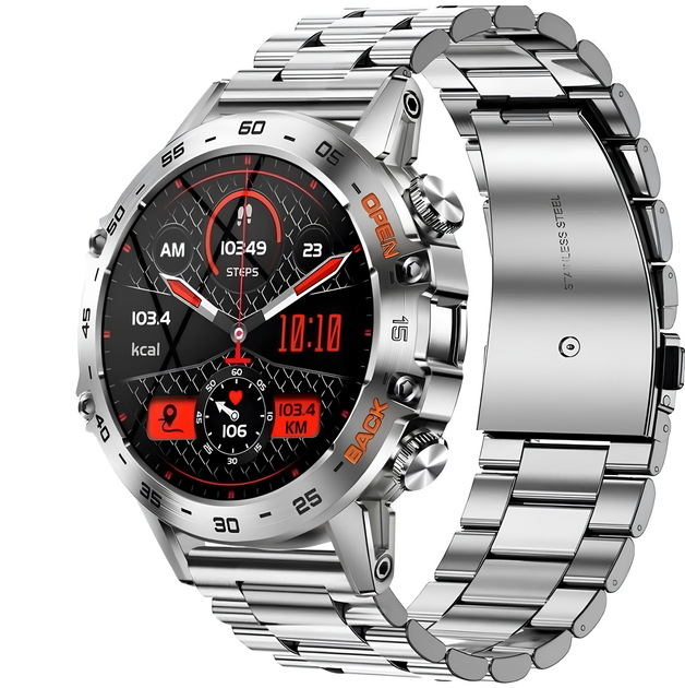Смарт годинник чоловічий UWatch Canmixs водонепроникний протиударний з круглим циферблатом Сріблястий - Фото 6 Смарт годинник чоловічий UWatch Canmixs водонепроникний протиударний з круглим циферблатом Сріблястий - зображення 6