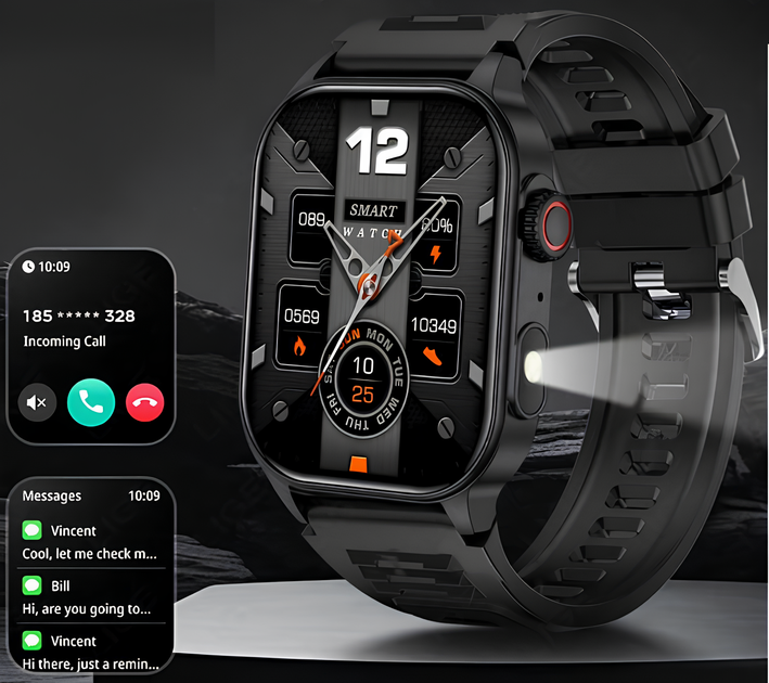 Смарт годинник чоловічий UWatch з LED багатофункціональний водонепроникний протиударний - зображення 2