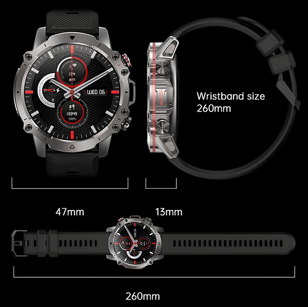 Чоловічий смарт годинник UWatch круглі водонепроникні Сріблястий - зображення 2