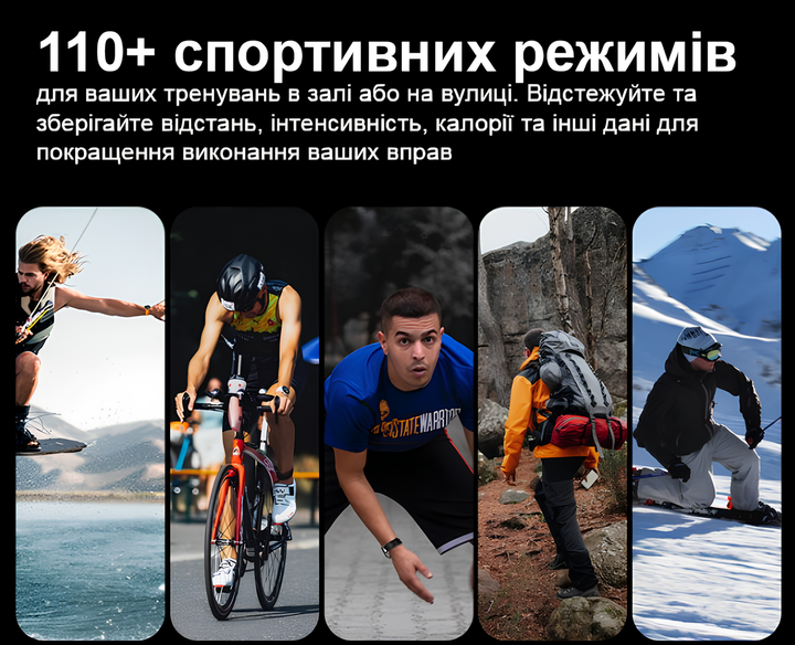 Чоловічий смарт годинник UWatch круглі водонепроникні Сріблястий - зображення 8