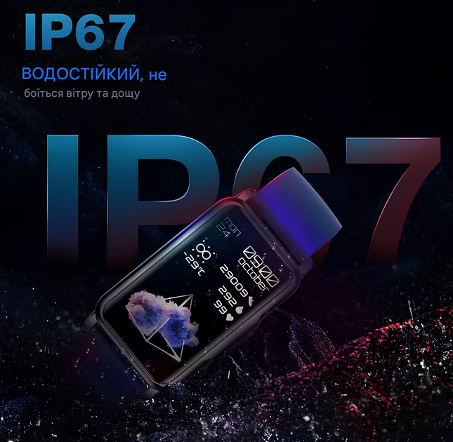 Жіночий розумний годинник UWatch водонепроникні прямокутні з двома ремінцями для Android та IOS Чорний - зображення 6