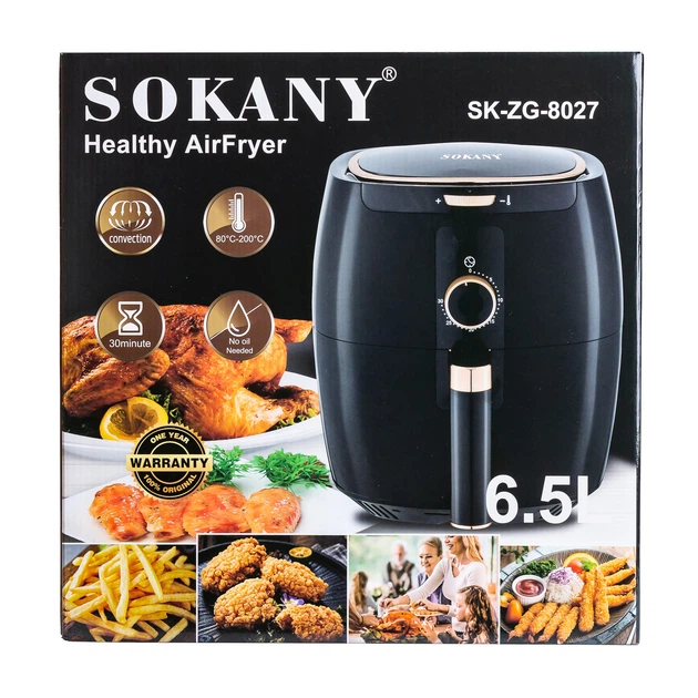 Аэрогриль-фритюрница Sokany SK-8027 1300 Вт на 6.5 л Черный - изображение 3