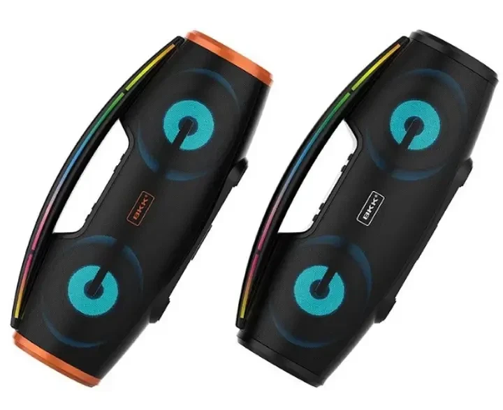 Колонка портативная BKK B100 Bluetooth с микрофоном, RGB-подсветкой и глубоким басом 20 Вт. - изображение 4
