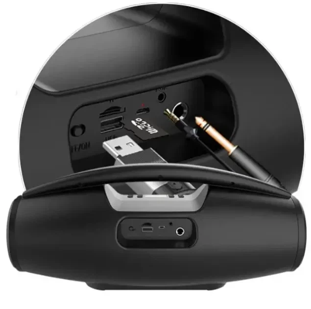 Колонка портативная BKK B100 Bluetooth с микрофоном, RGB-подсветкой и глубоким басом 20 Вт. - изображение 7