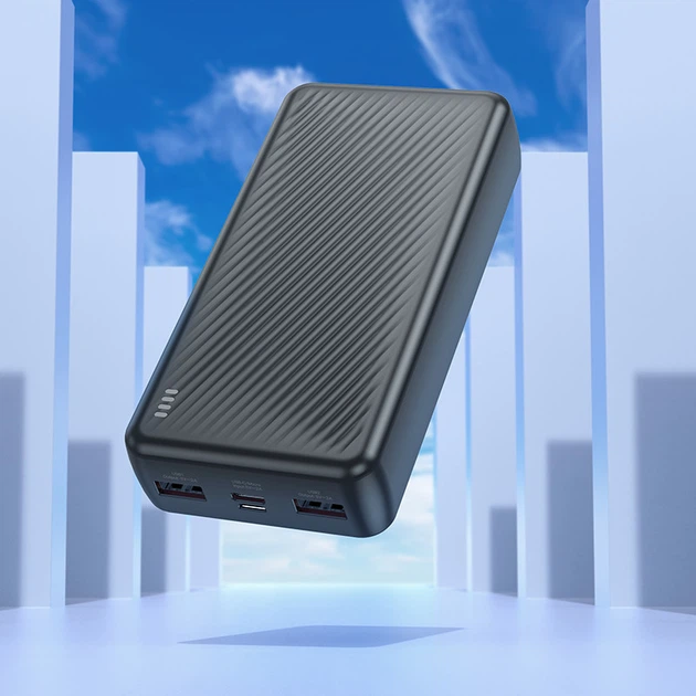 Павербанк Borofone BJ55A 20000 mAh 2A 2USB/Type-C Портативний зовнішній акумулятор PowerBank Black - Фото 2 Павербанк Borofone BJ55A 20000 mAh 2A 2USB/Type-C Портативний зовнішній акумулятор PowerBank Black - зображення 2