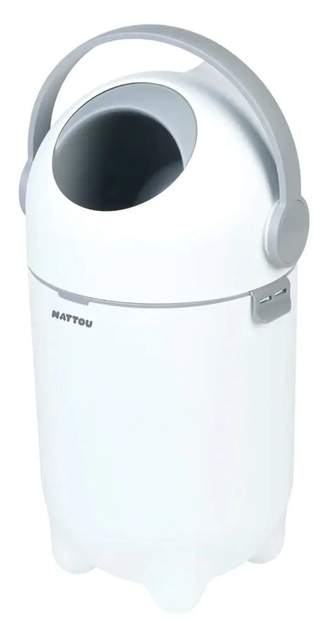 Kosz na zużyte pieluchy Nattou Dropy 27 cm 20 l szaro-biały (5414673150002) - obraz 1