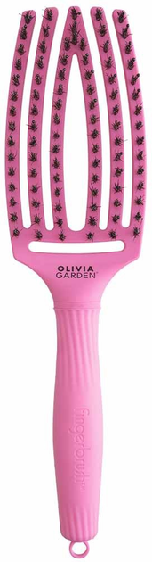 Szczotka do włosów Olivia Garden Finger Combo Medium Bubble Pink (5414343018441) - obraz 1