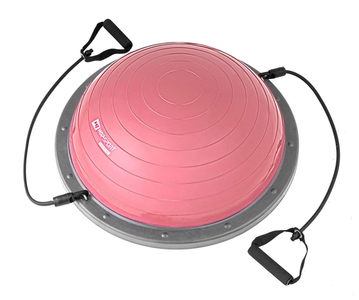 Балансувальна платформа (напівсфера) BOSU Hop-Sport HS-L058 рожева. 58 см, для фітнесу, йоги, реабілітації, тренувань - зображення 5