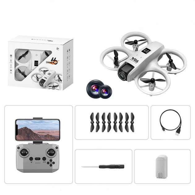 Мини квадрокоптер V66 с HD камерой FPV WiFi mini drone складной до 100 м 2 АКБ батарейки подарок - изображение 3