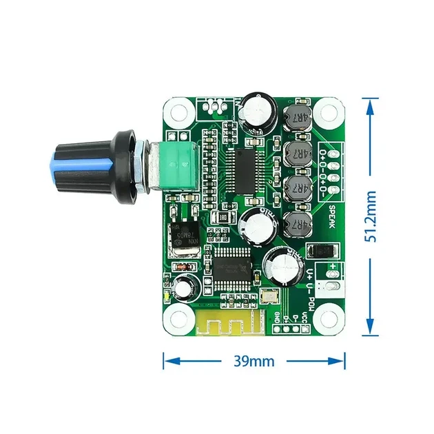 Аудіо підсилювач TPA3110 Bluetooth 4.2 2х15Вт, 2А, 12-24 В стерео, плата - зображення 2