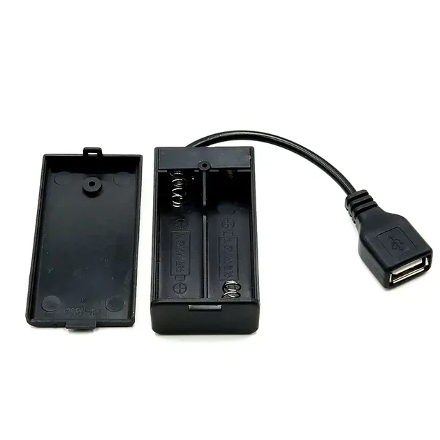 Акумуляторний/батарейний відсік на 2 х АА з кришкою й USB-мама - Фото 2 Акумуляторний/батарейний відсік на 2 х АА з кришкою й USB-мама - зображення 2