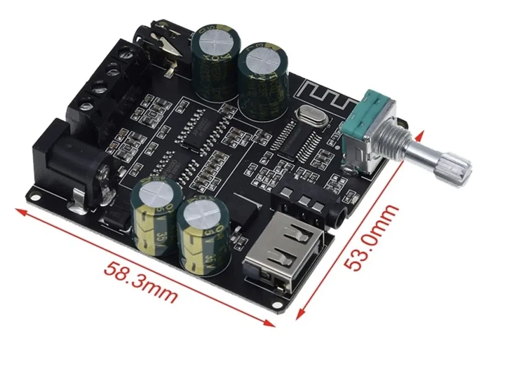 Аудіо підсилювач TPA3116 2.0, 2x100Вт, 5-26В 5А, Bluetooth 5.0, XY-C100L - зображення 2