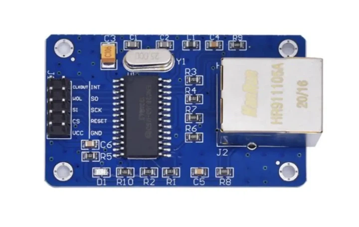 Ethernet модуль ENC28J60 SPI HR911105A мережева карта Arduino - Фото 2 Ethernet модуль ENC28J60 SPI HR911105A мережева карта Arduino - зображення 2