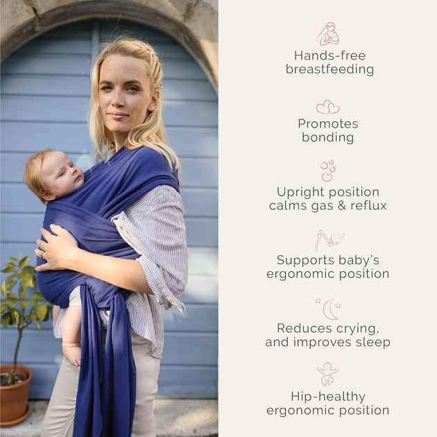 Слінг-шарф Boba Wrap Serenity Dark Blue (854086005653) - зображення 6
