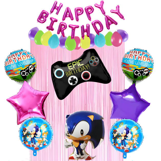Фотозона Із Кульок Соник Sonic HAPPY BIRTHDAY Play Game Pink (23 кульки) - Фото 1 Фотозона Із Кульок Соник Sonic HAPPY BIRTHDAY Play Game Pink (23 кульки) - зображення 1