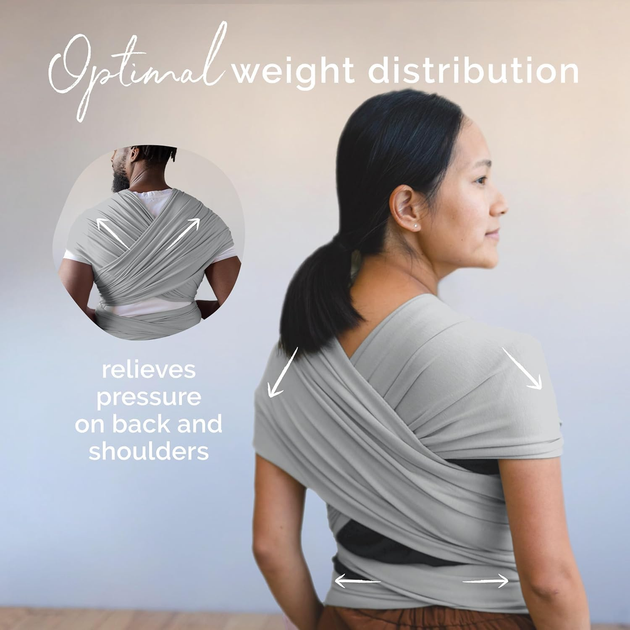 Chusta do noszenia dziecka Boba Wrap Serenity Light Grey (854086005660) - obraz 13