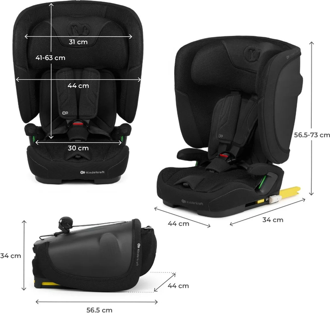 Fotelik samochodowy Kinderkraft Fix2Go i-Size Black (KCFI2GO0BLK0000) - obraz 12