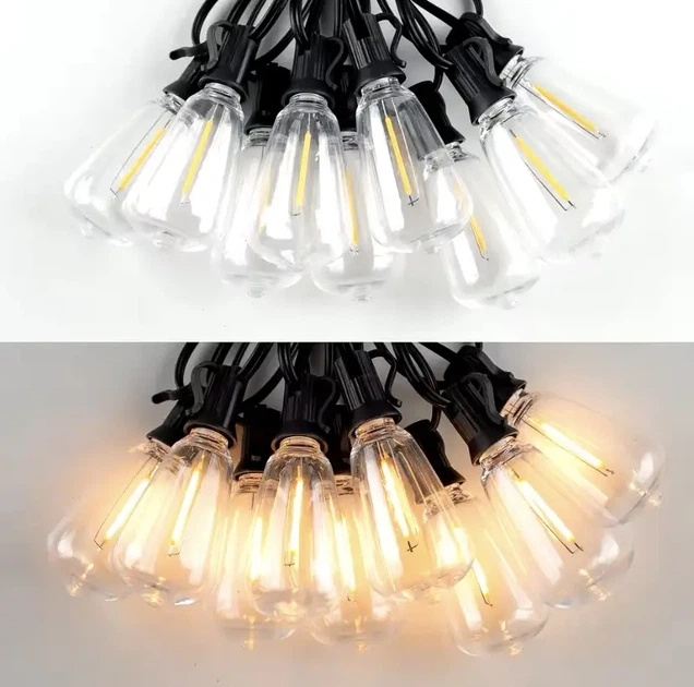 Ретро гірлянда для вуличного освітлення 10 м 15 LED лампочок - зображення 3